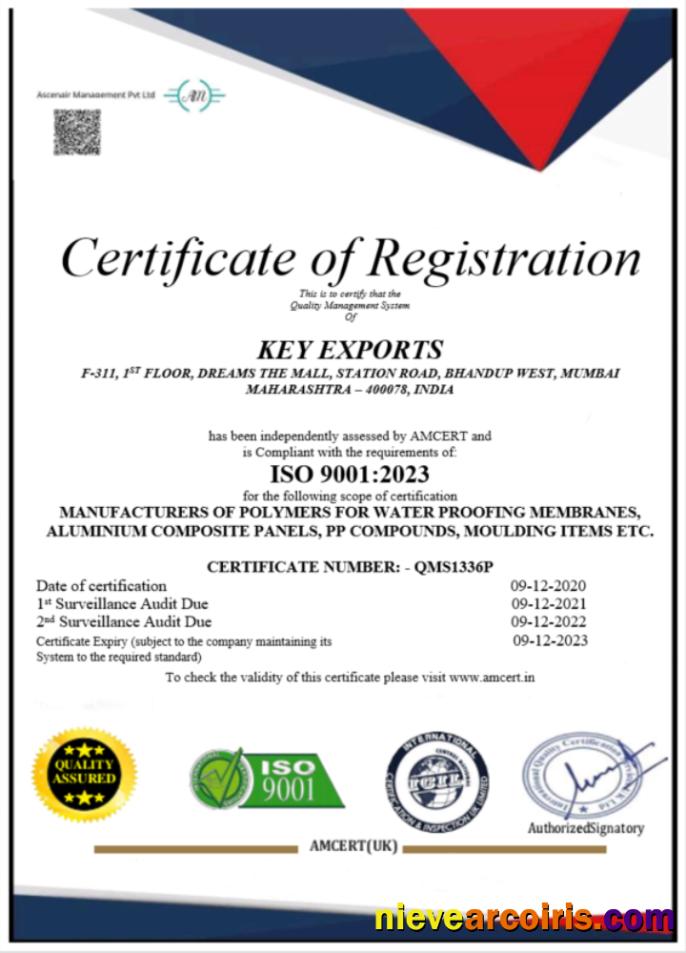 India Key Export certificate of registration
